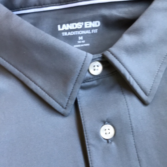 Lands’  End Gray Polyester Polo Shirt - Picture 3 of 5